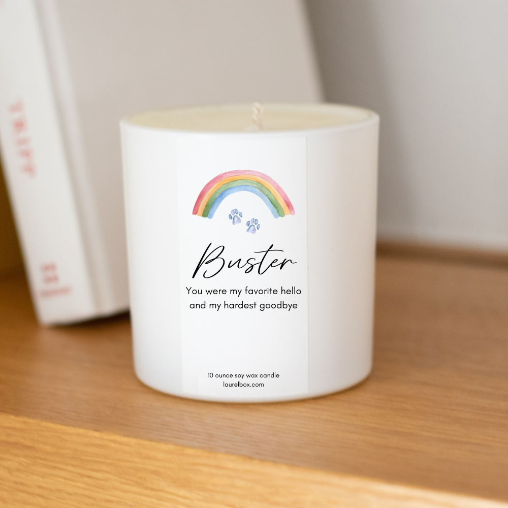 Custom Rainbow Bridge Pet Loss Candle image number null